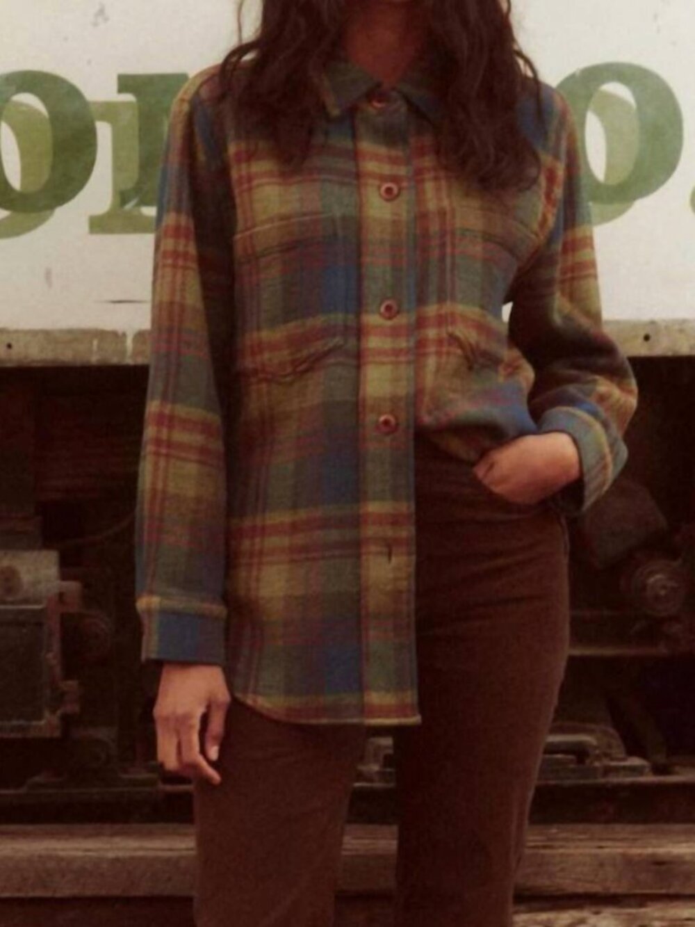 THE GREAT. craftsman shirt jacket in sequoia plaid, sz 1/S